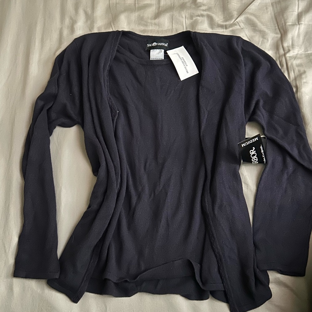 Sag Harbor Dark Blue Knit Top
